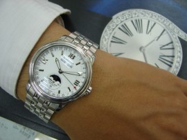 台中 流當品拍賣 原裝 BLANCPAIN 寶伯 年曆 月相 不銹鋼 自動 男錶 喜歡價可議