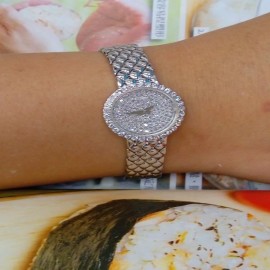 台中流當手錶拍賣 原裝 JUVENIA 尊皇 18K金 滿天星 鑽圈 石英 女錶 9成5新 喜歡價可議