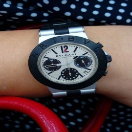 台中流當品拍賣 流當手錶 原裝 BVLGARI 寶格麗 Diagono 計時 自動 男女錶 9成5新 喜歡價可議