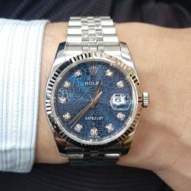 流當手錶拍賣 原裝 新款 勞力士 116234 藍面十鑽包台紀念面 自動 男錶 9成5新 盒單齊 ZR378