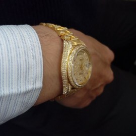 台中流當品拍賣 流當手錶 原裝 ROLEX 勞力士 18038 18K金 滿天星 鑽圈 鑽邊 全鑽帶 男錶 9成5新 喜歡價可議