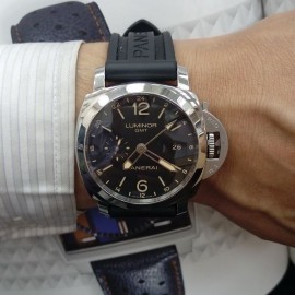 台中流當品拍賣 流當手錶 原裝 PANERAI 沛納海 PAM531 3日鏈 2地時間 GMT 自動 男錶 9成5新