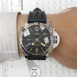 台中流當品拍賣 流當手錶 原裝 PANERAI 沛納海 PAM531 3日鏈 2地時間 GMT 自動 男錶 9成5新
